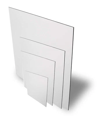 VESEY GALLERY Aluminium Dibond Composite Board. 3mm. White. A4, A3, A2, A1 , 50x50cm Available