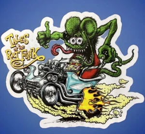 🔥GRANDE 6+” Green Rat Fink Hot Rod PEGATINA Calcomanía Ed Big Daddy Roth T-Bucket Car - Imagen 1 de 8