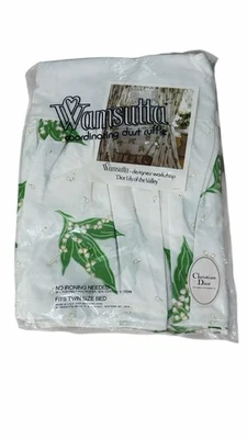 Wamsutta Christian Dior Dust Ruffle Twin "Lilly Of The Valley" New/Old Stock Vtg - Image 1 of 2