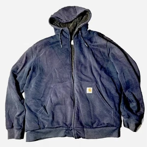 Herren Carhartt Sherpa Kapuzenjacke L blau schwarz Workwear Oberbekleidung - Bild 1 von 10