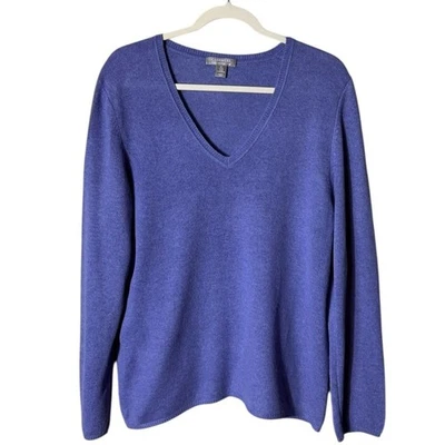 Suéter Charter Club Mujer Cachemira 2 Capas XL Silencioso Lujo Lujo Preppy Púrpura Foto 1 de 4