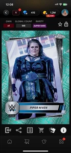 Topps Slam WWE *Digital* 2025 Topps Chrome Teal Laser - Piper Niven 949cc - Picture 1 of 1