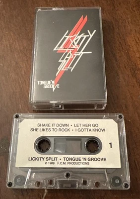 Lickity Split Tongue N Groove Demo Tape Cassette 1989 Private Hard Rock Metal WA - Image 1 of 4