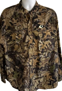 Mossy Oak Shirt Mens XL Camo Forest Floor Hunting Button Down Long Sleeve - Picture 1 of 15