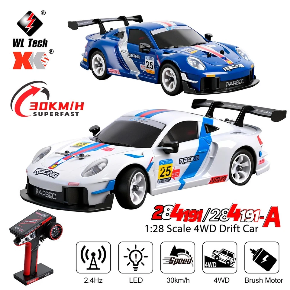 Wltoys 284191 4WD 2.4G RC Drift Car 1/28 Gyro 30km/h Remote Control RC Racing