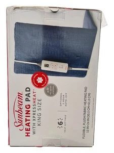Almohadilla térmica Sunbeam con Xpress Heat King Size 12 pulgadas x 24 pulgadas caja nueva dañada - Imagen 1 de 3