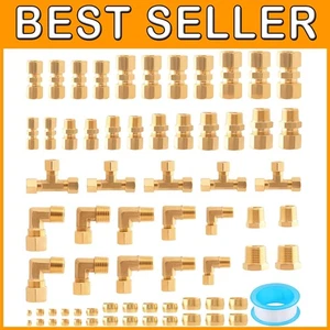 Brass Tubing Fittings Kit - Union/Tee/Elbow Connectors - Picture 1 of 9