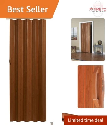 Accordion Folding Door Vinyl 24-36x80 in Contemporary Fruitwood Cost-Effective - Image 1 of 4