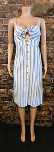 Blue And White Stripped Summer Dress Size MEDIUM - Picture 1 of 6