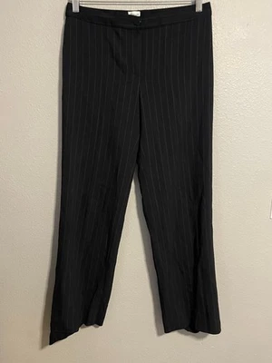 Pantalones de vestir Armani Collezioni para mujer 6 negros a rayas hechos en Italia LEER Foto 1 de 4