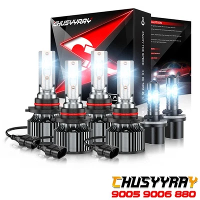 Kit de faros delanteros LED 6000K para Saturn Vue 2002-2007 + combo de 6 bombillas antiniebla Foto 1 de 4