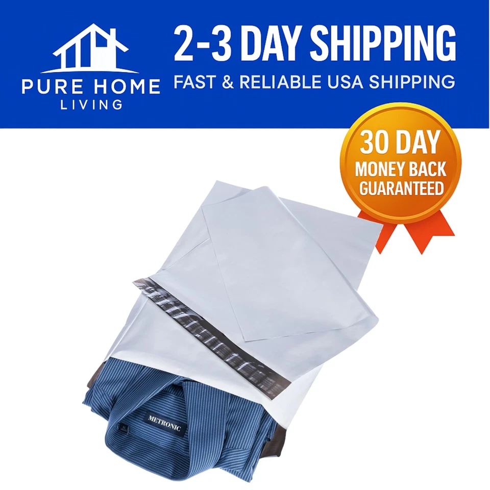 Metronic 100 Pcs 9 X 12 White Poly Mailer Envelopes Bags With Self