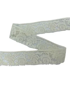 Passamaneria Merletto Ecrù Pizzo Valencienne Ricamo Fiore Alto Cm 2 2468 - Imagen 1 de 3