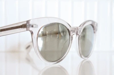 OLIVER PEOPLES Cateye Round DORE O'Malley Clear Vintage Sunglasses Mirror 51:21 - Image 1 of 4