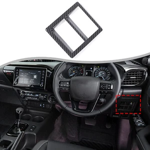 RHD Carbon Fiber ABS Headlight Adjustment Switch Trim For Toyota Hilux 2016-2023 - Picture 1 of 13