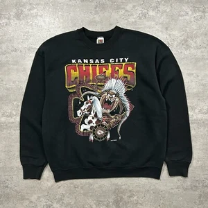 VTG 90s NFL KANSAS CITY CHIEFS TAZ LOONEY TUNES 1993 SWEATSHIRT SIZE XL - Picture 1 of 4