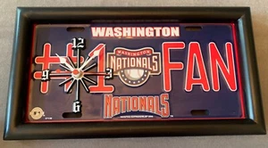 Washington Nationals License Plate Clock Baseball MLB Fan - Picture 1 of 2