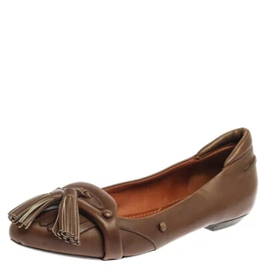 Givenchy Brown Leather Tassel Loafers Size 37.5 - Picture 1 of 8