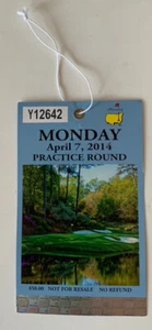 Masters 2014 Practice Round Ticket Badge Bubba Watson Wins Monday April 7, 2014 - Picture 1 of 2