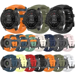 Silicone Watch Bands Sport Wristbands for Garmin Instinct3 AMOLED / SOLAR - Picture 1 of 28