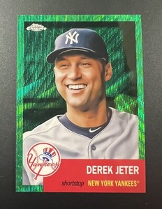 2022 Topps Chrome Platinum DEREK JETER #2 Green Wave Refractor 91/99  NY YANKEES