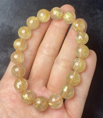 11mm Natural Gold Rutilated Crystal Super Energetic Bracelet - Image 1 of 3