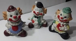 (3) Vintage Original 4in Artmark Clowns Handpainted Ceramic  - Picture 1 of 11