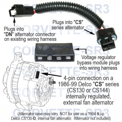 Alternator Conversion Kit, DN External to CS130 CS144 Internal Regulated Adapter - Image 1 of 2