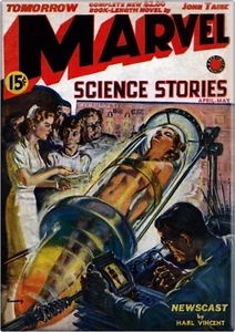 Compact Mirror - Marvel Science Stories Mag Cover Repro - 3.5" x 2.5" - #7736 - Picture 1 of 2