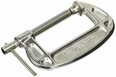 LOBTEX Forged Stainless Steel C-Clamp G-Clamp 1-1/2" Depth 1" B38S Japan - Image 1 of 3