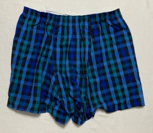 Jockey Classic Full Boxer Plaid Blue L - Picture 1 of 3