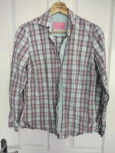 CHARLES TYRWHITT GREY / PINK BLUE WHITE CHECK SHIRT - UK Size 10 - Picture 1 of 2
