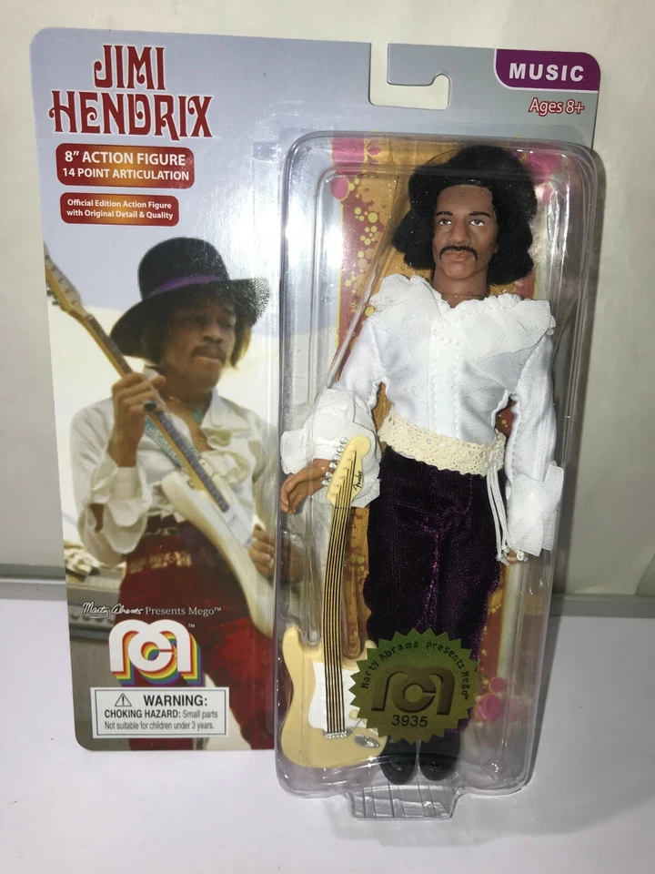 Mego 8 Inch Action Figure Jimi Hendrix 14 Point Articulation