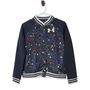 Under Armour Girl's Black Splatter Print Bomber Jacket NWT Size Large 14-16 - Picture 1 of 11