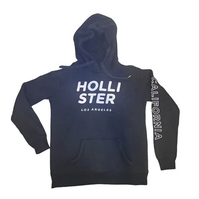 Hollister Sudadera con Capucha Pull-over Juniors Pequeña Cordón Bordado Negro Blanco Foto 1 de 4