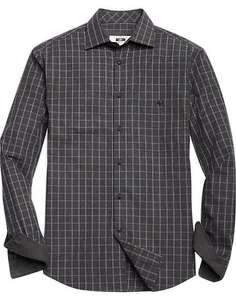 Joseph Abboud Charcoal Check Long Sleeve Sport Shirt Size L - Picture 1 of 4