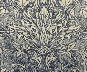 Tapicería ciega cortina azul caspio estilo algodón Wisley estilo Morris - Imagen 1 de 5
