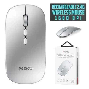 2.4Ghz Wireless UltraSlim USB Rechargeable Mouse Cordless Optical PC Laptop - Picture 1 of 12