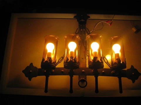 Vintage Cast Iron Gothic  Medieval Indoor Light Fixture , Castle , Dungeon Cover