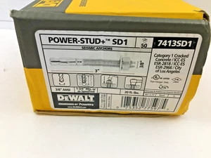 Lot Of 50 Dewalt 7413SD1 Power-Stud+ SD1 3/8"x3" Seismic Anchors - Picture 1 of 7