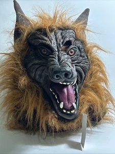 Maschera lupo Totally Ghoul con occhi nuova con etichetta Halloween Kmart esclusiva vinile morbido - Foto 1 di 8