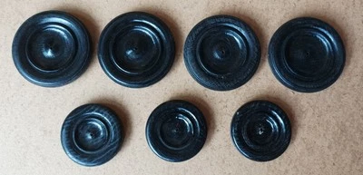 Lot de roues anciennes en bois pour jouets anciens - Photo 1/4