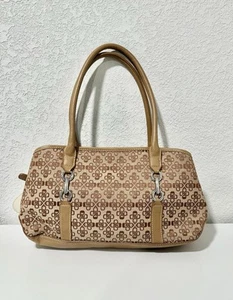 Croft & Barrow Tan Purse Signature Logo Shoulder Bag Satchel - Picture 1 of 13