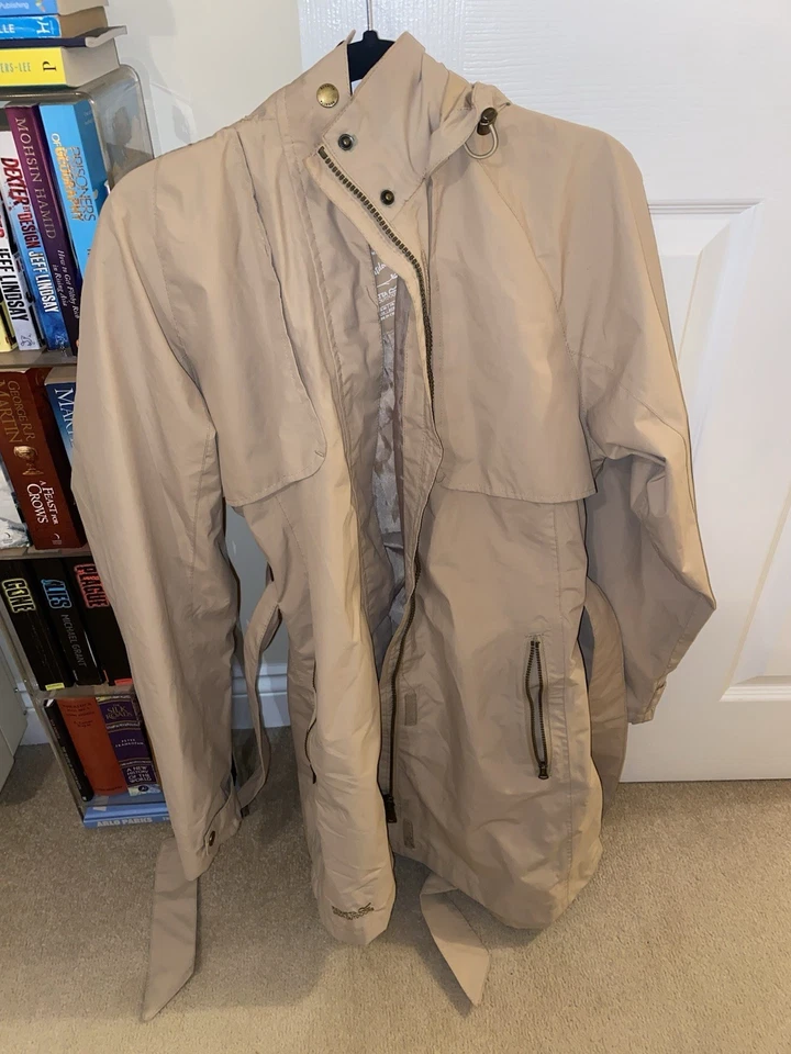 Abrigo de lluvia Regatta beige claro crema largo completo Mac UK 18 EU44 cremallera Isotex (D119) Foto 1 de 4