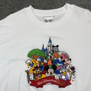 Vintage Walt Disney World Embroidered White T-Shirt Size XL Mickey Mini Goofy - Picture 1 of 6