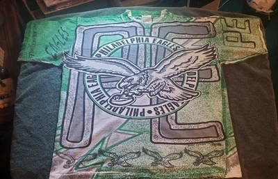 Vintage Philadelphia Eagles NFL Football T-Shirt Green Mens Sz L Magic Johnson - Image 1 of 4