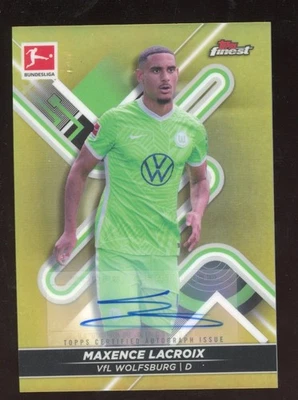 Maxence Lacroix 2022 Topps Finest Auto #148 Bundesligia Serial #d/25 Wolfsburg - Image 1 of 2