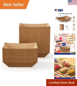 250 Stück Mini Einweg Kraft Lebensmittel Tabletts - Mikrowellengeeignet Papier Servierboote - Bild 1 von 9