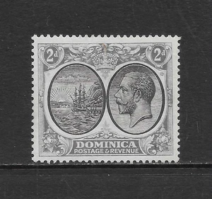 DOMINICA SCOTT 70 MINT HINGED VF - 1923 2p GRAY & BLACK ISSUE - KING GEORGE V - Picture 1 of 2