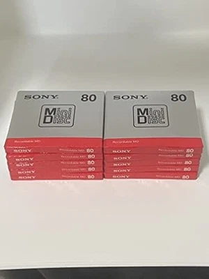 Sony MDW80T Lotto di 10 dischi MD Minidisc vuoti 80 min di archiviazione comp... - Immagine 1 di 2